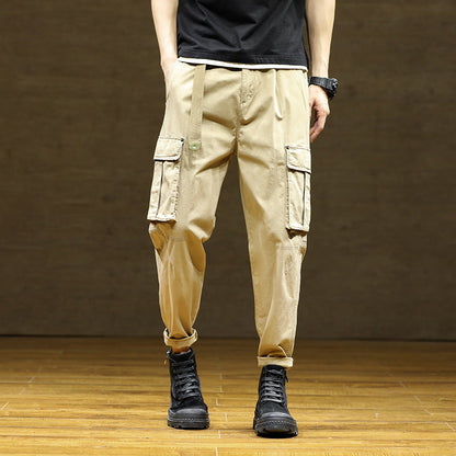 Herren Cargo-Hose Bequem mit verstellbarem Bund und vielen Taschen