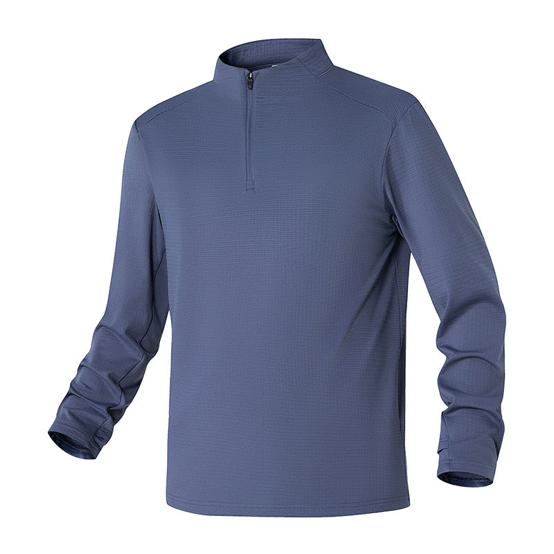 Herren Langarmshirt Funktionsshirt Stehkragen Reißverschluss