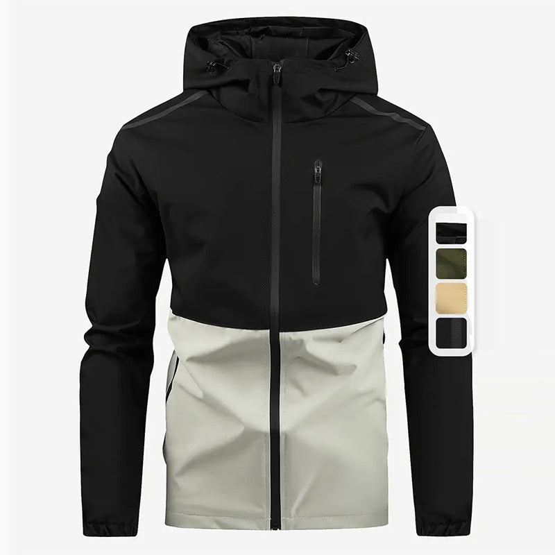 Herren Übergangsjacke Funktional Mit Kapuze Wasserabweisend