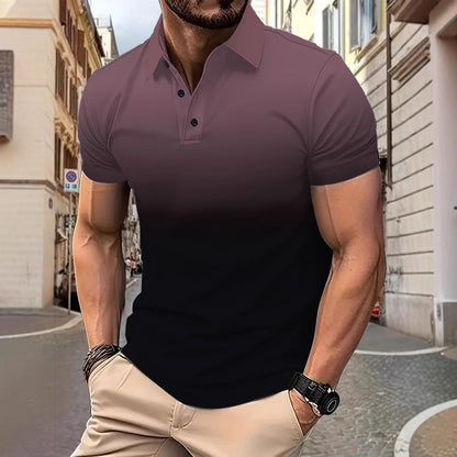 Herren Poloshirt Farbverlauf Modern Sportlich - BerlinGlamour