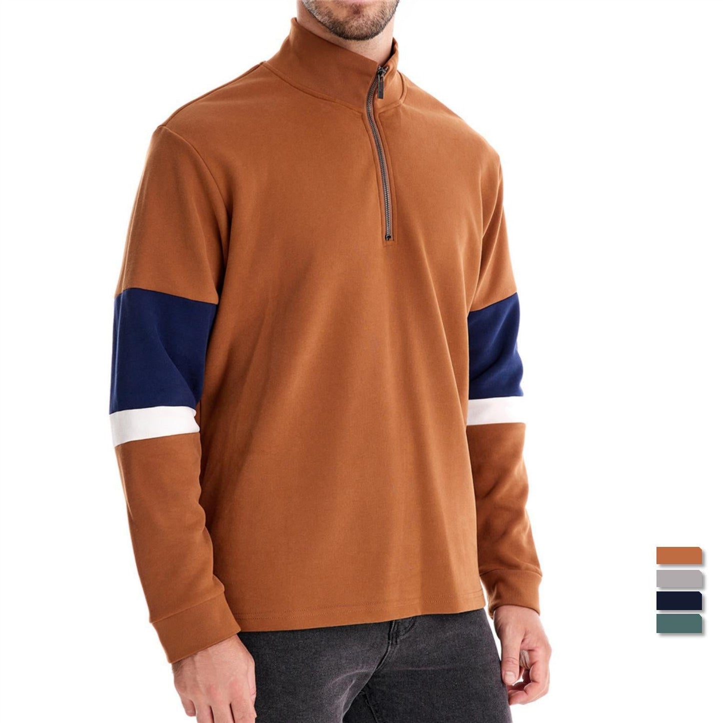 Herren Pullover Stehkragen Sportlich Modern