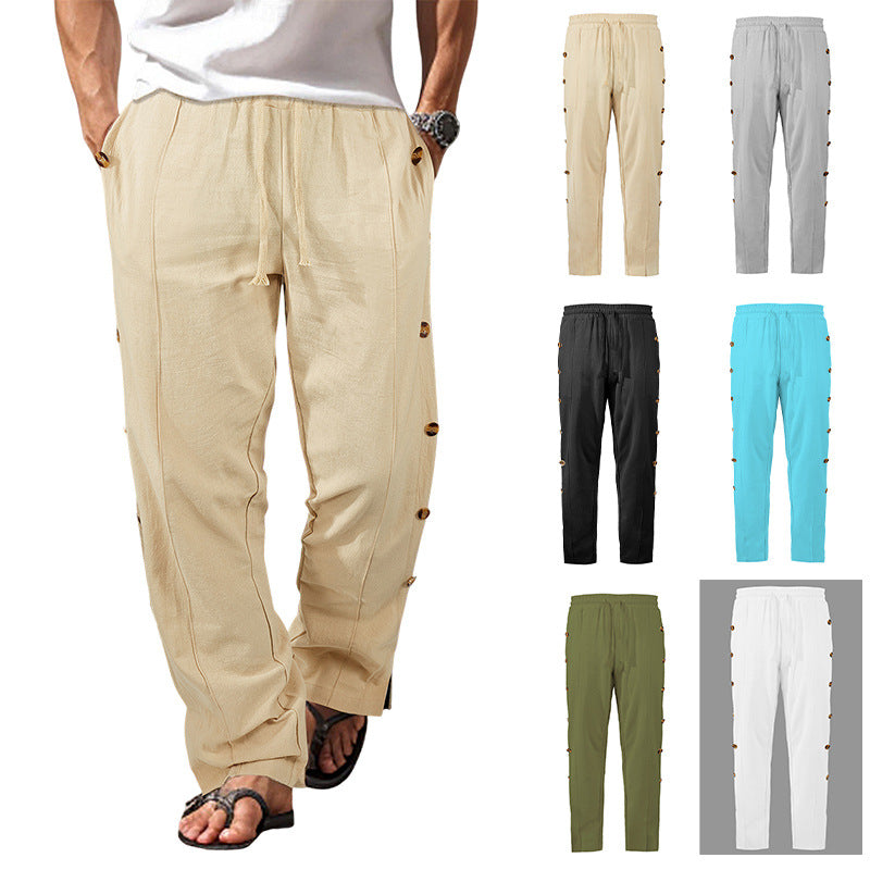 Herren Designerhose Slim Fit mit Knopfleiste und verstellbarem Bund - BerlinGlamour