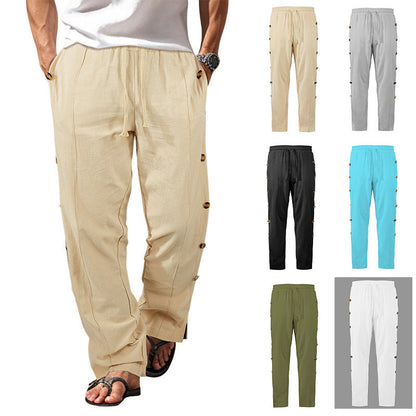 Herren Designerhose Slim Fit mit Knopfleiste und verstellbarem Bund - BerlinGlamour