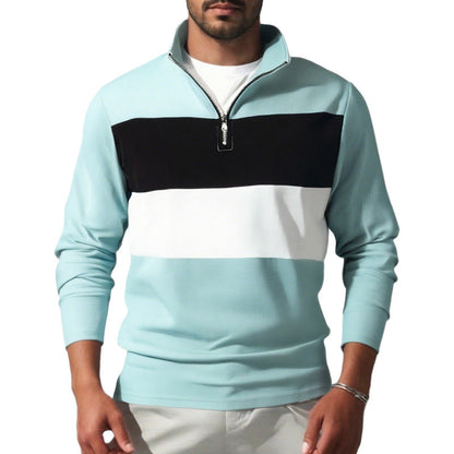 Herren Sportpulli Hoher Kragen Reißverschluss Funktionsshirt