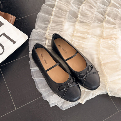 Ballerina Schuhe Damen Bequem mit Schleife - BerlinGlamour