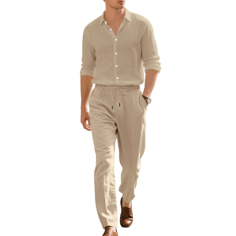 Herren Leinenanzug Modern Lässig Elastisch