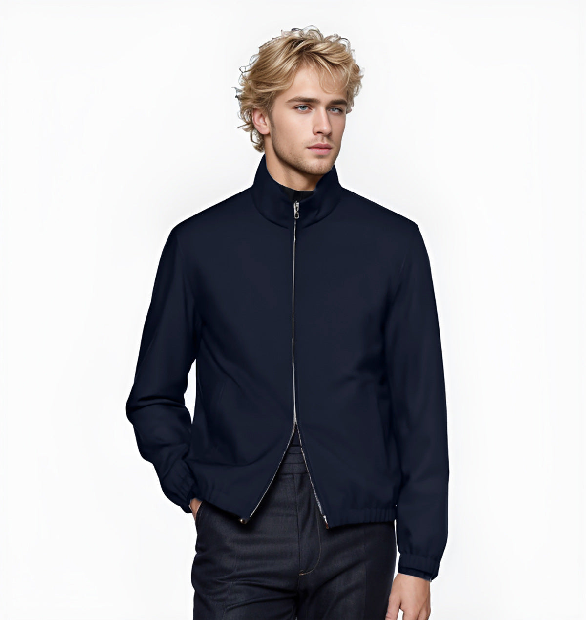Herren Übergangsjacke Leicht mit Hochkragen Modern