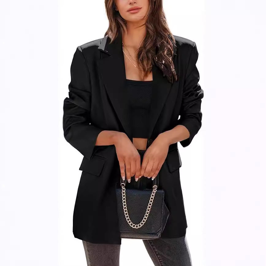 Damen Blazer Oversized Strukturiert Damenjacke