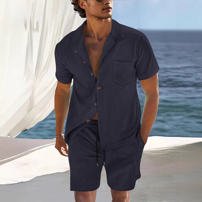 Herren Kurzarm Hemd mit passender Shorts Sommer - BerlinGlamour