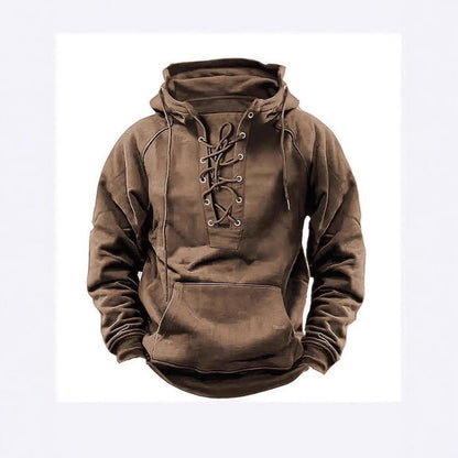 Herren Kapuzenpullover Weich Warm Schnürdesign Modern