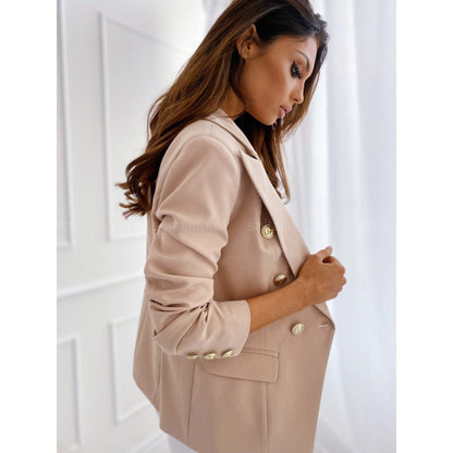 Damen Blazer Anzug Eleganter Businessanzug mit goldenen Knöpfen