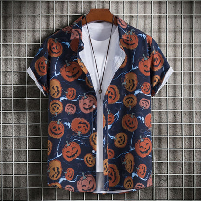 Herren Kurzarmhemd Halloween Motiv Berlin Style - BerlinGlamour