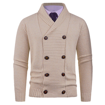 Herren Strickjacke Modern mit Doppelknopfleiste Feinripp