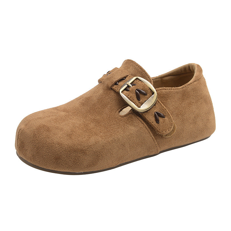 Damen Ballerinas Weich Schuhe Mit Schnalle Komfort