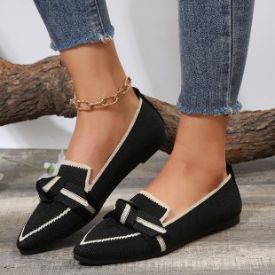 Damen Ballerinas Schick Schleifen Detail Stabiler Boden