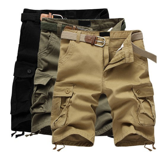 Herren Cargo Shorts Bequem mit Taschen und Verstellgürtel - BerlinGlamour
