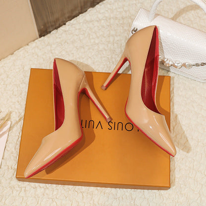 Damen High Heels Spitze Schuhe Glänzend Komfortabel