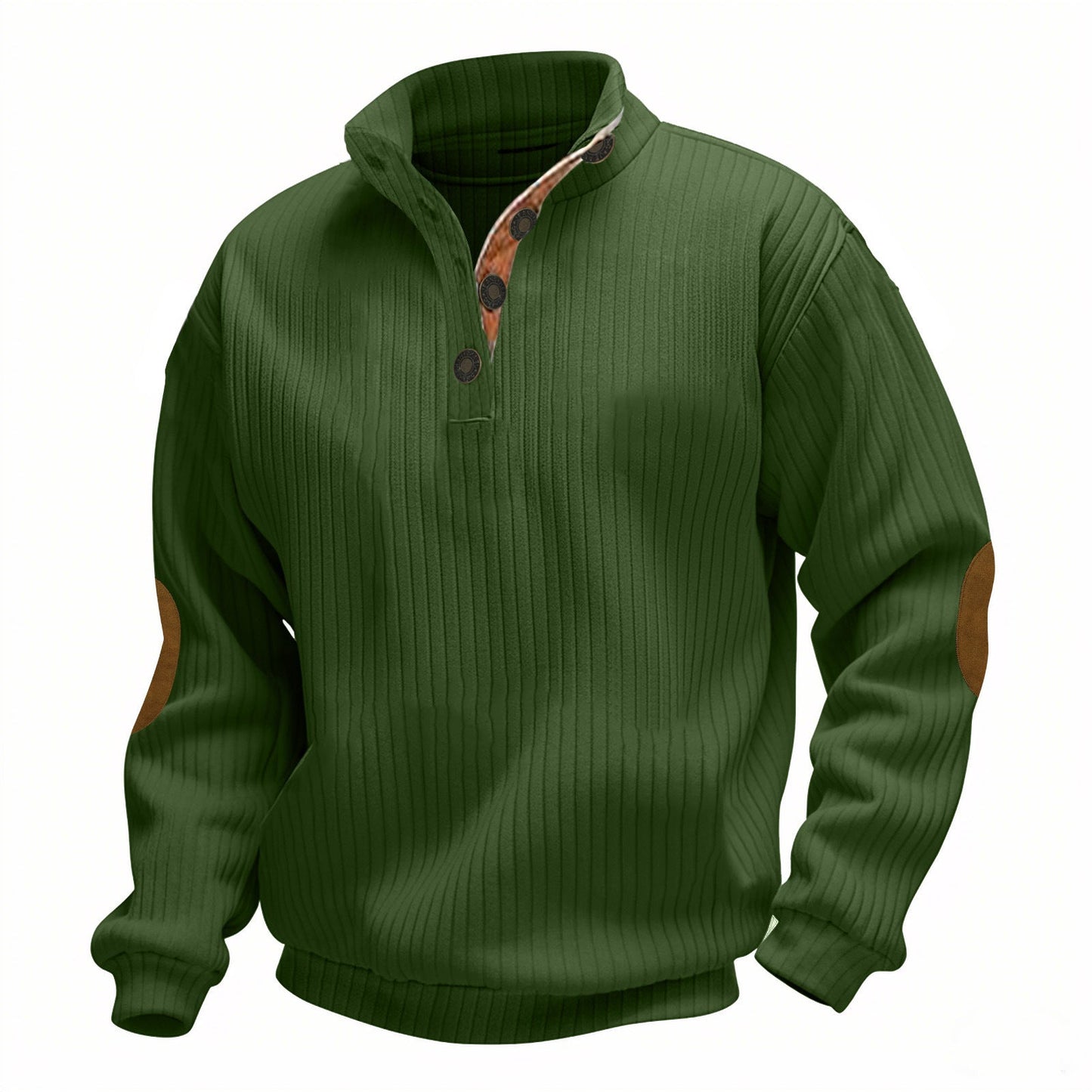 Herren Pulli Eleganter Stehkragen Modern Kontrastdetails