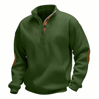 Herren Pulli Eleganter Stehkragen Modern Kontrastdetails