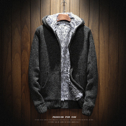 Herren Kapuzenjacke Weich Warm Mit Seitentaschen