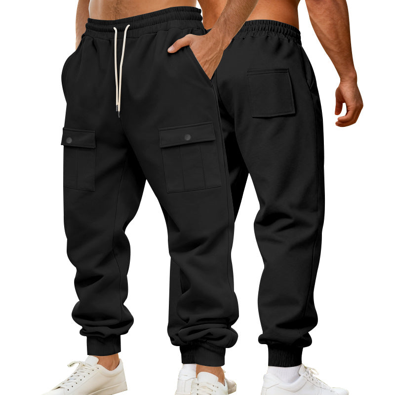 Herren Jogginghose Cargo Bequem Elastisch Funktionale Taschen