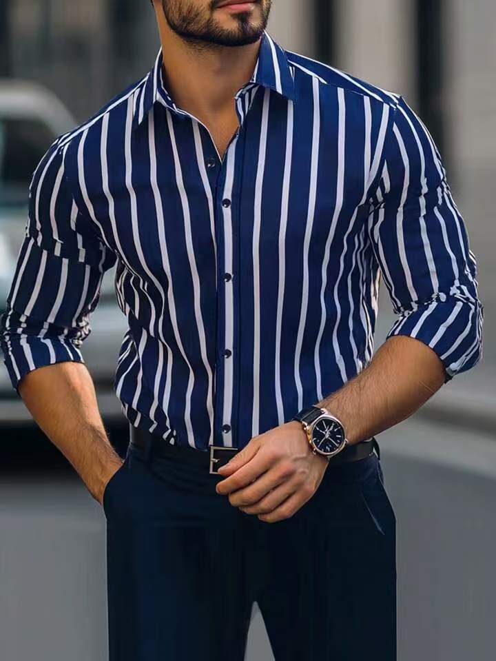 Herren Hemd Slim Fit Streifen Modisch Berlin