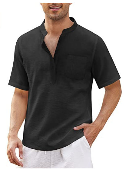 Herren Kurzarm-Shirt mit Brusttasche Hochwertig Modern
