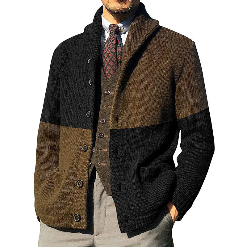 Herren Strickjacke Elegante Mit Kragen und Knöpfen Modern - BerlinGlamour