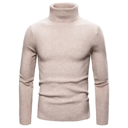 Herren Rollkragenpullover Fein Rippstrick Elegent