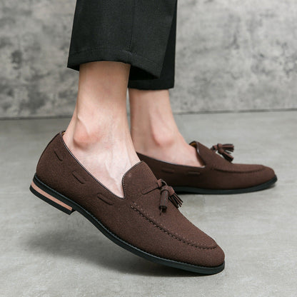 Damen Mokassins Weichleder Quasten Schnürsenkel Modern
