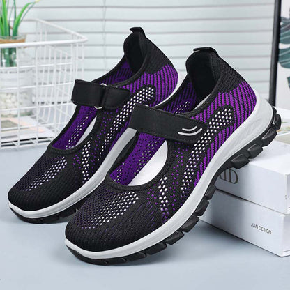 Ballerinas Damen Bequem Flexible Klettverschluss Komfort Schuhe