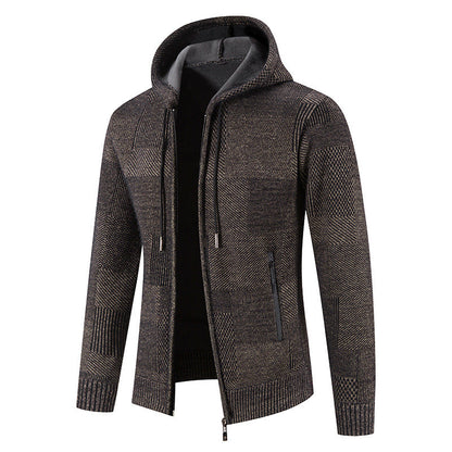 Herren Strickjacke Kapuze Modern Strick Design