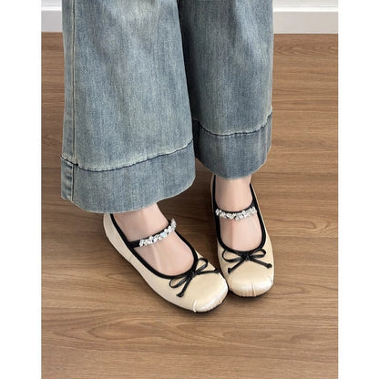 Damen Ballerinas Elegant mit Riemendesign und Komfortfußbett