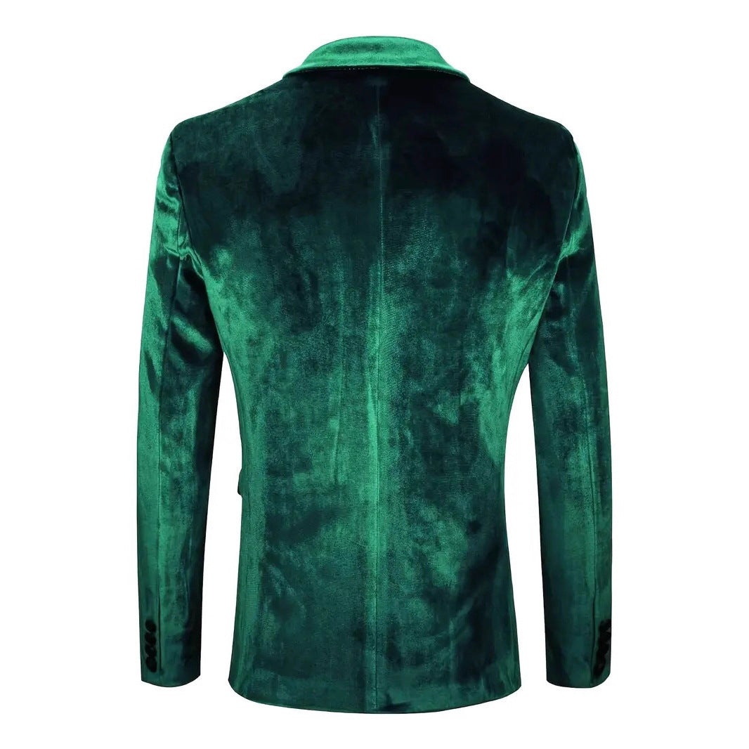Eleganter Herren Samt Blazer Moderner Schnitt schwarz