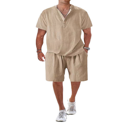 Herren Leinenanzug Bequem Relaxed Fit Sommer