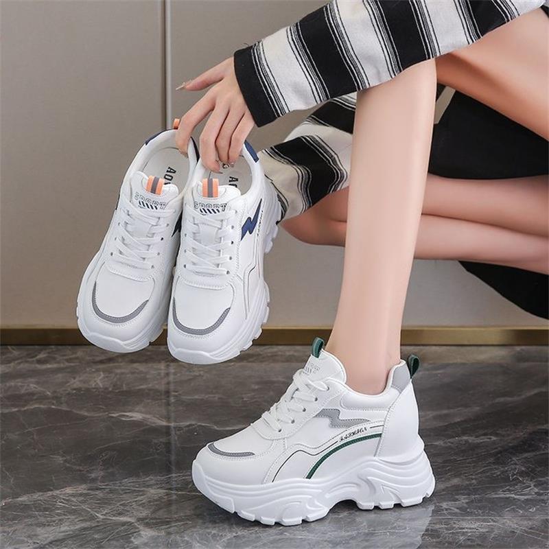 Damen Sneaker Hochplattform Atmungsaktiv Modern