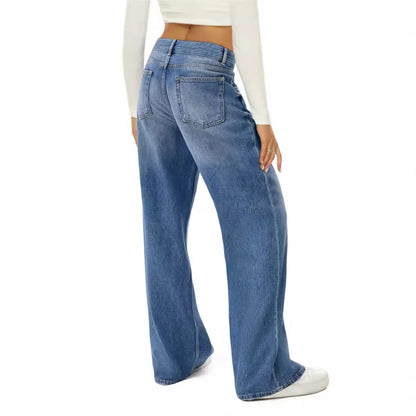Damen Vintage Jeans Weite Bein Relaxed Fit