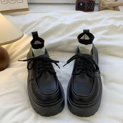 Damen Schnürschuhe Plateau Bequem Elegant
