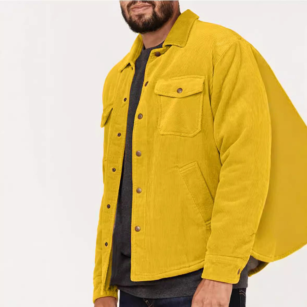 Herren Cordjacke Lässig Mit Taschen Grüne Mode