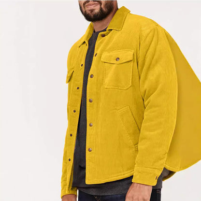 Herren Cordjacke Lässig Mit Taschen Grüne Mode