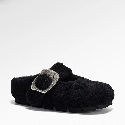 Damen Hausschuhe Weich Fleece Schnallenverschluss Warm
