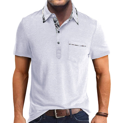 Herren Poloshirt Elegant Modern Kontrast Kragen