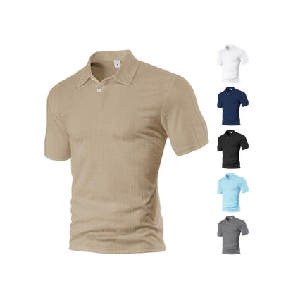 Herren Polohemd mit Struktur und Brusttasche Modern