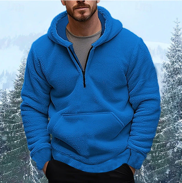 Herren Fleece Pullover Warm mit Kängurutasche Sportlich - BerlinGlamour