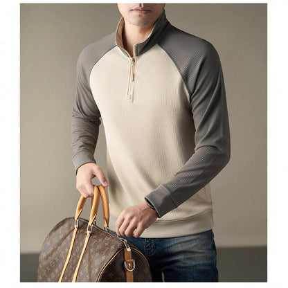 Herren Langarmshirt Sportlich Funktional Mit Reißverschluss