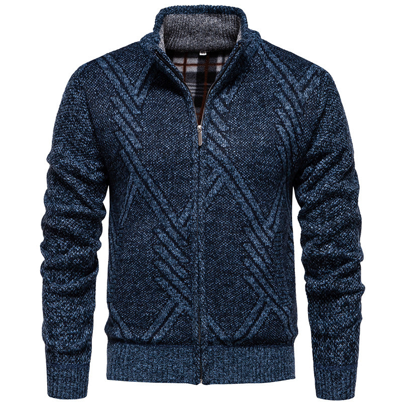 Herren Strickjacke Sportlich Zopfmuster Modern