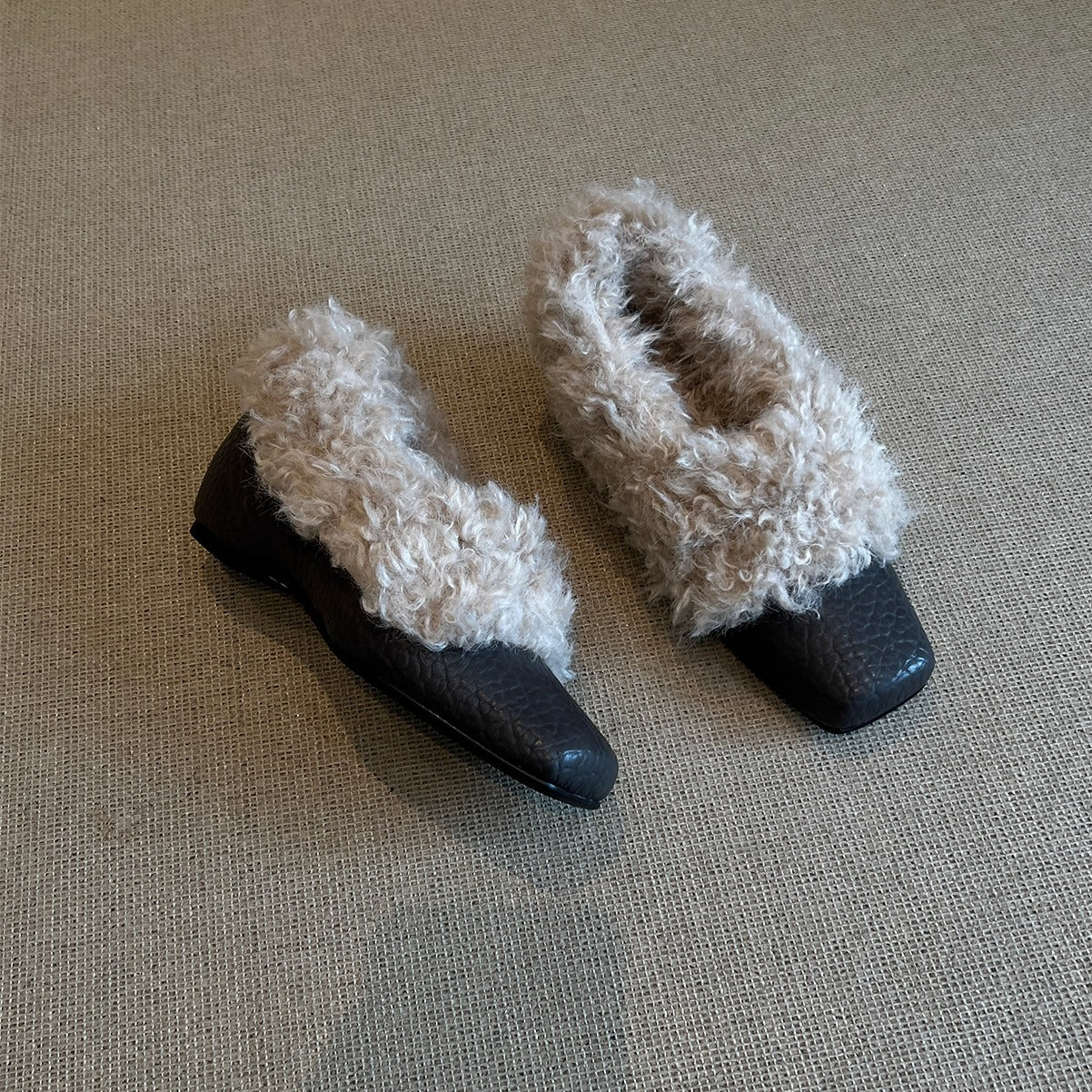 Damen Mokassins Flauschig Stylisch Wintermode