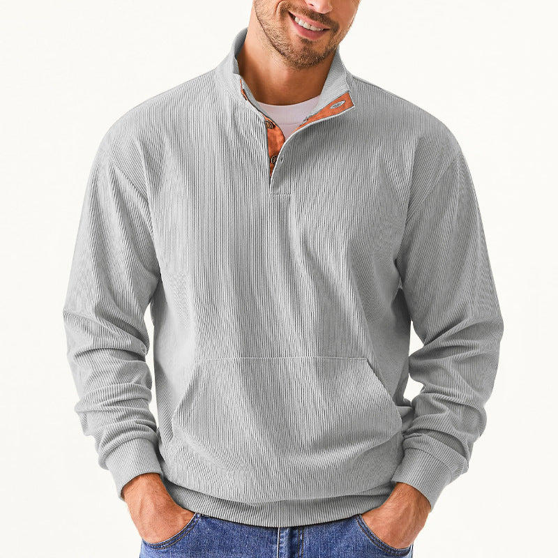 Herren Kapuzenpullover Kuschelig Baumwolle Mit Kunstleder Details - BerlinGlamour
