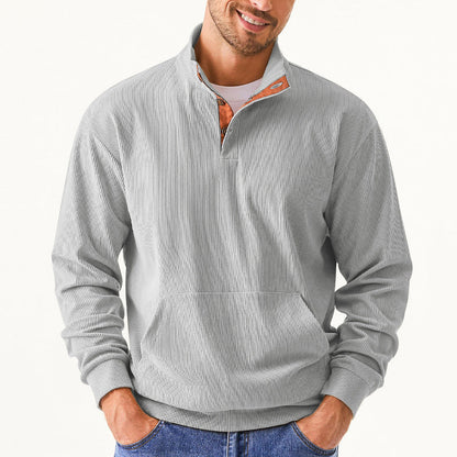 Herren Kapuzenpullover Kuschelig Baumwolle Mit Kunstleder Details - BerlinGlamour