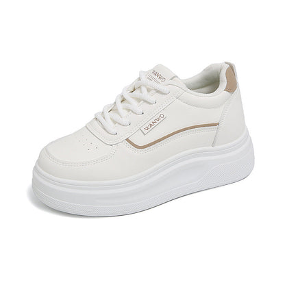 Damen Plateau Sneaker Hoch Glatt Elastisch